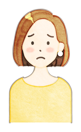 悩む女性のイラスト
